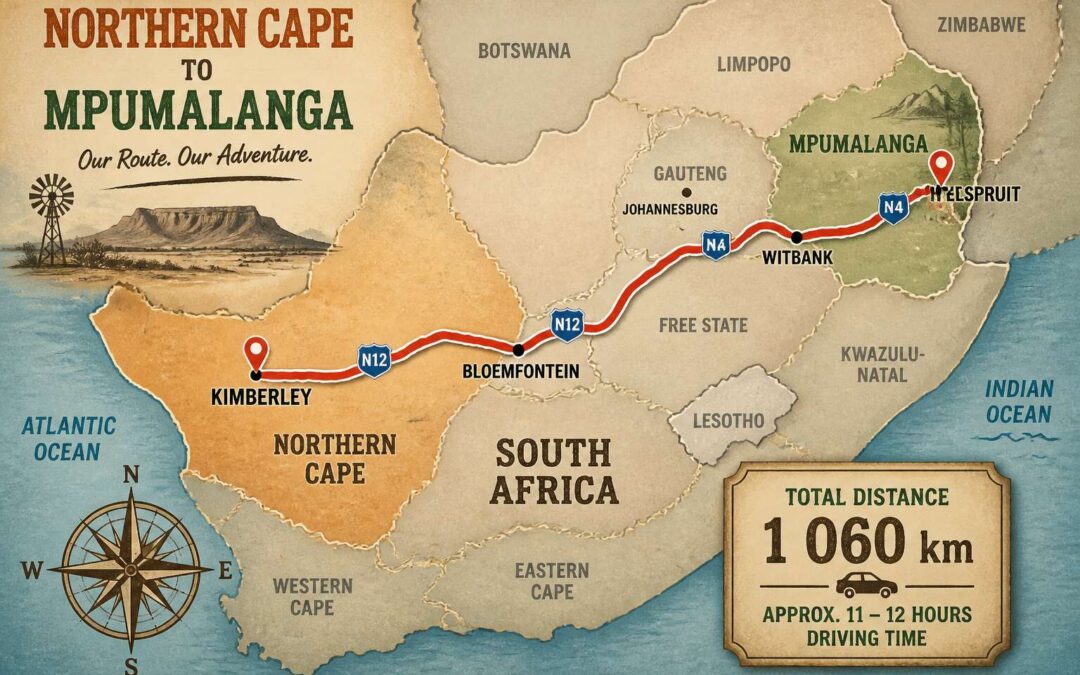 How far is Northern Cape from Mpumalanga and what are the best routes?